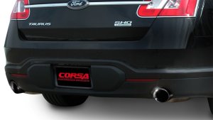 Ford Taurus SHO Performance Exhaust - Dual Rear Exit - CORSA Performance - Cat Back Sport with Dual 4in Black Tips - Black - `10-`19